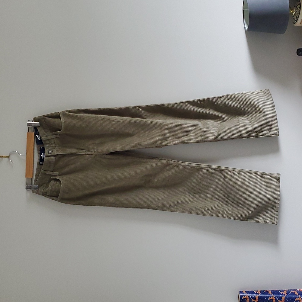 NWT Hollister Women's Sage Corduroy High Rise Dad Pants Trousers Size 23 Or Xs